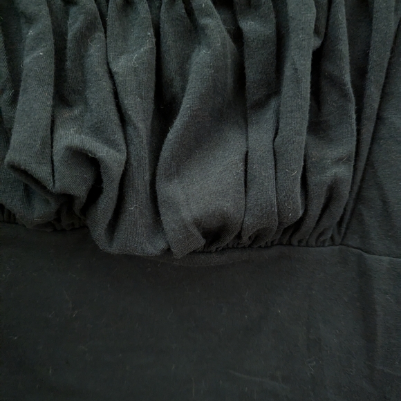 SO The Favorite Tee Long Sleeved Black Ruffled Crop Top - Picture 3 of 5